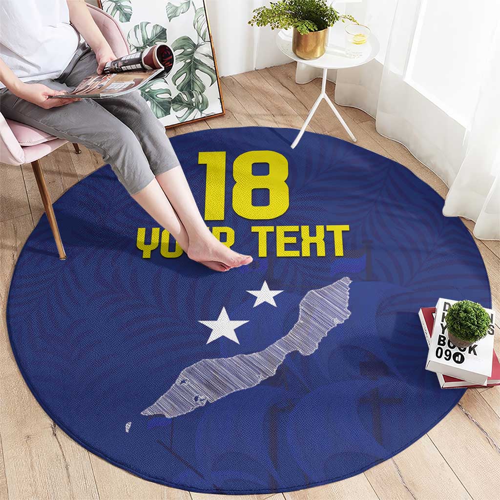 Custom Curacao Football Round Carpet La Pantera Negra