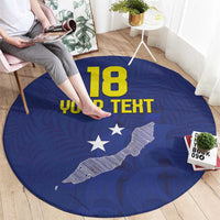 Custom Curacao Football Round Carpet La Pantera Negra