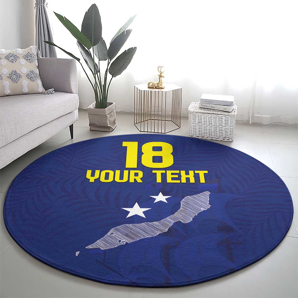 Custom Curacao Football Round Carpet La Pantera Negra