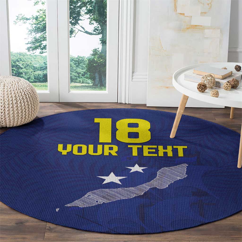Custom Curacao Football Round Carpet La Pantera Negra