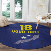Custom Curacao Football Round Carpet La Pantera Negra