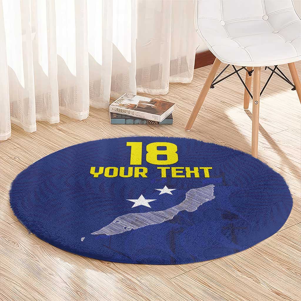 Custom Curacao Football Round Carpet La Pantera Negra