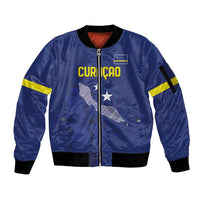 Custom Curacao Football Sleeve Zip Bomber Jacket La Pantera Negra