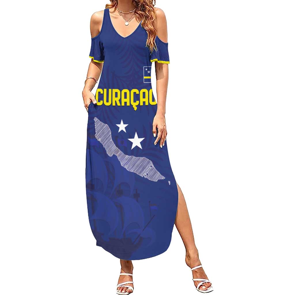 Custom Curacao Football Summer Maxi Dress La Pantera Negra