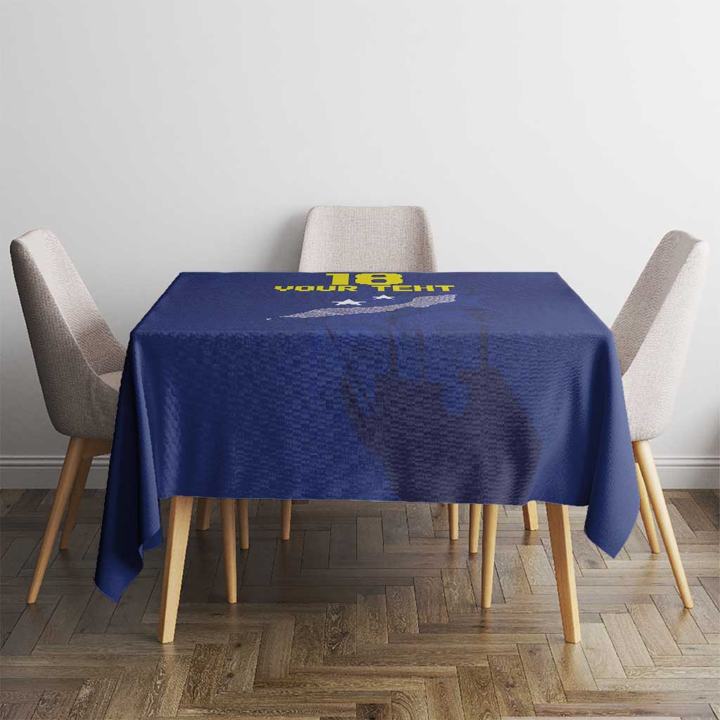 Custom Curacao Football Tablecloth La Pantera Negra
