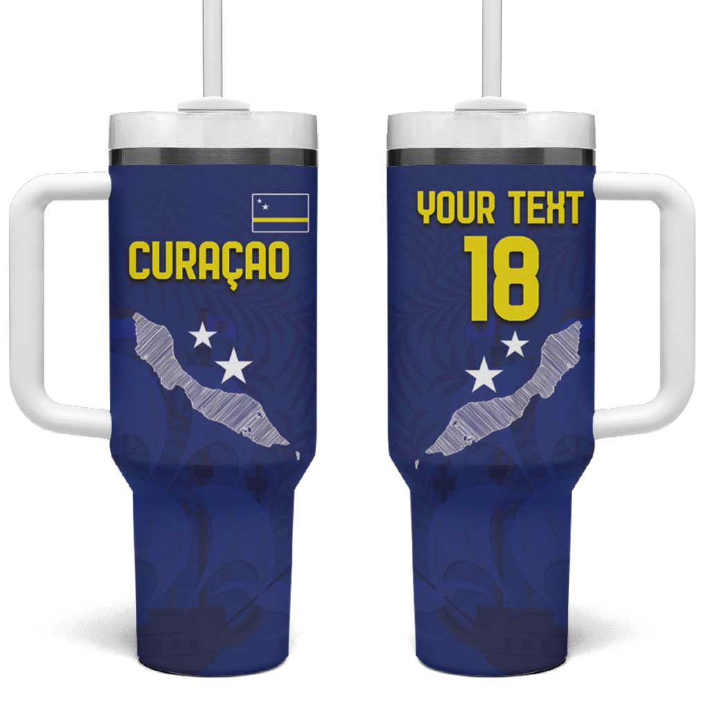 Custom Curacao Football Tumbler With Handle La Pantera Negra