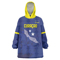 Custom Curacao Football Wearable Blanket Hoodie La Pantera Negra