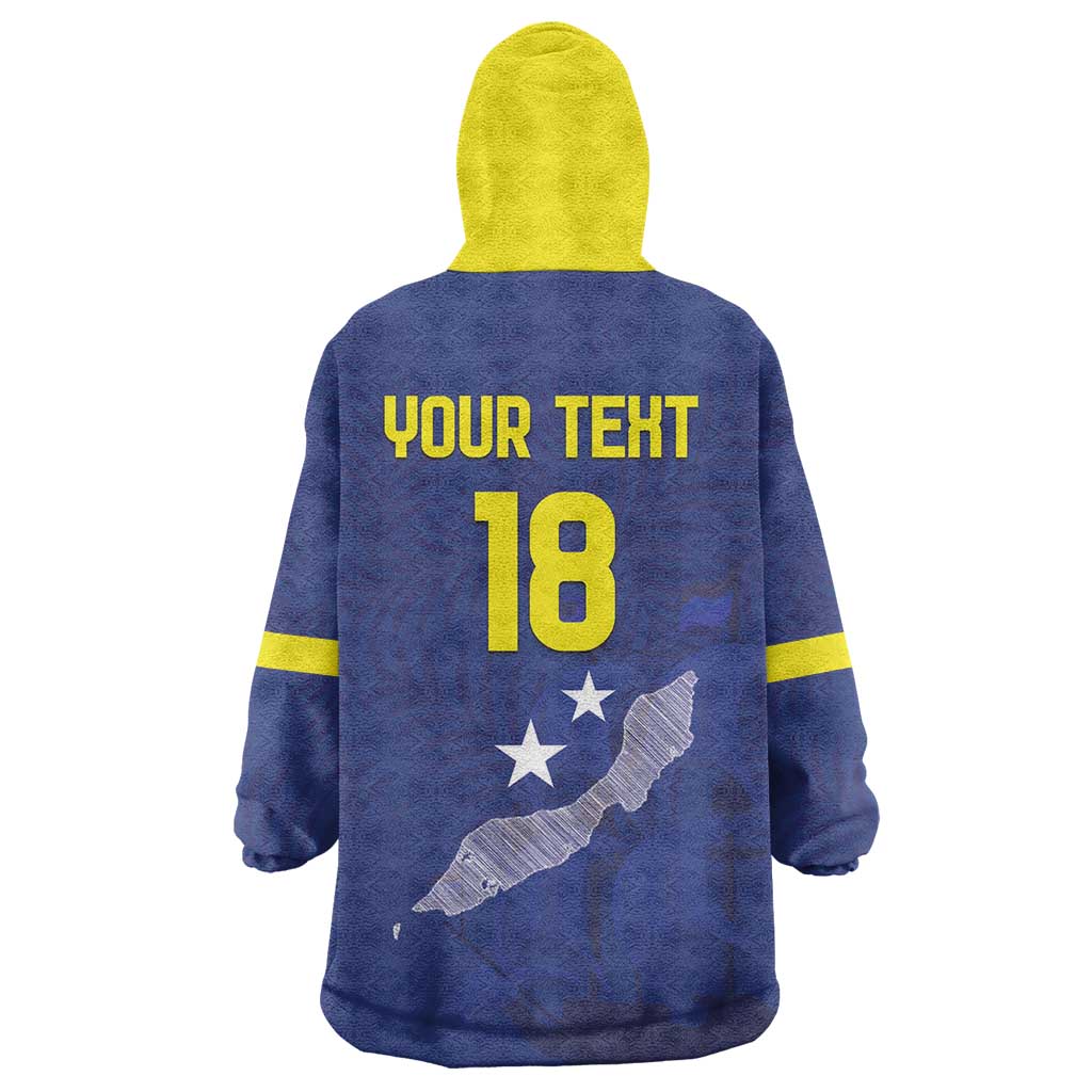 Custom Curacao Football Wearable Blanket Hoodie La Pantera Negra