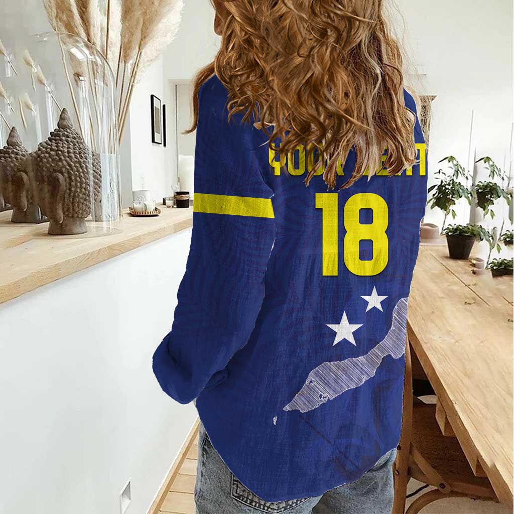 Custom Curacao Football Women Casual Shirt La Pantera Negra