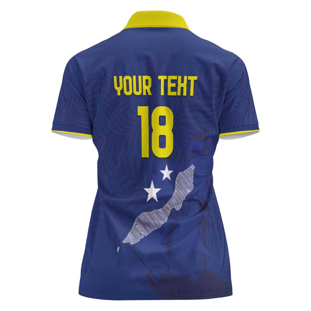 Custom Curacao Football Women Polo Shirt La Pantera Negra