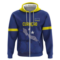 Custom Curacao Football Zip Hoodie La Pantera Negra