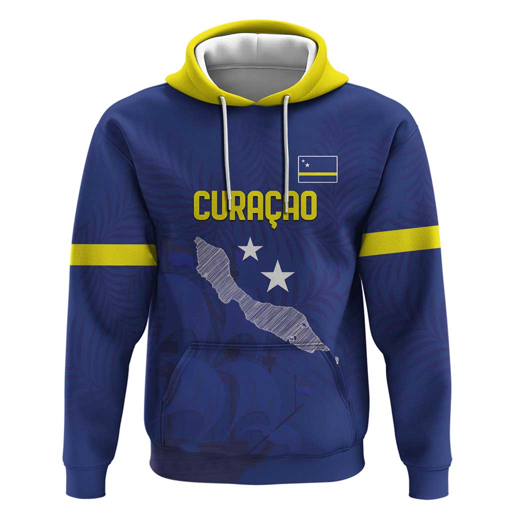 Custom Curacao Football Zip Hoodie La Pantera Negra