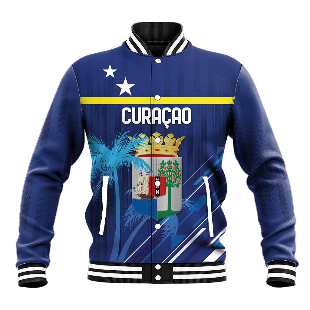 Personalized Curacao Flag Day Baseball Jacket Dia di Bandera
