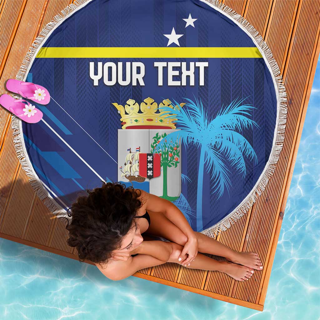Personalized Curacao Flag Day Beach Blanket Dia di Bandera