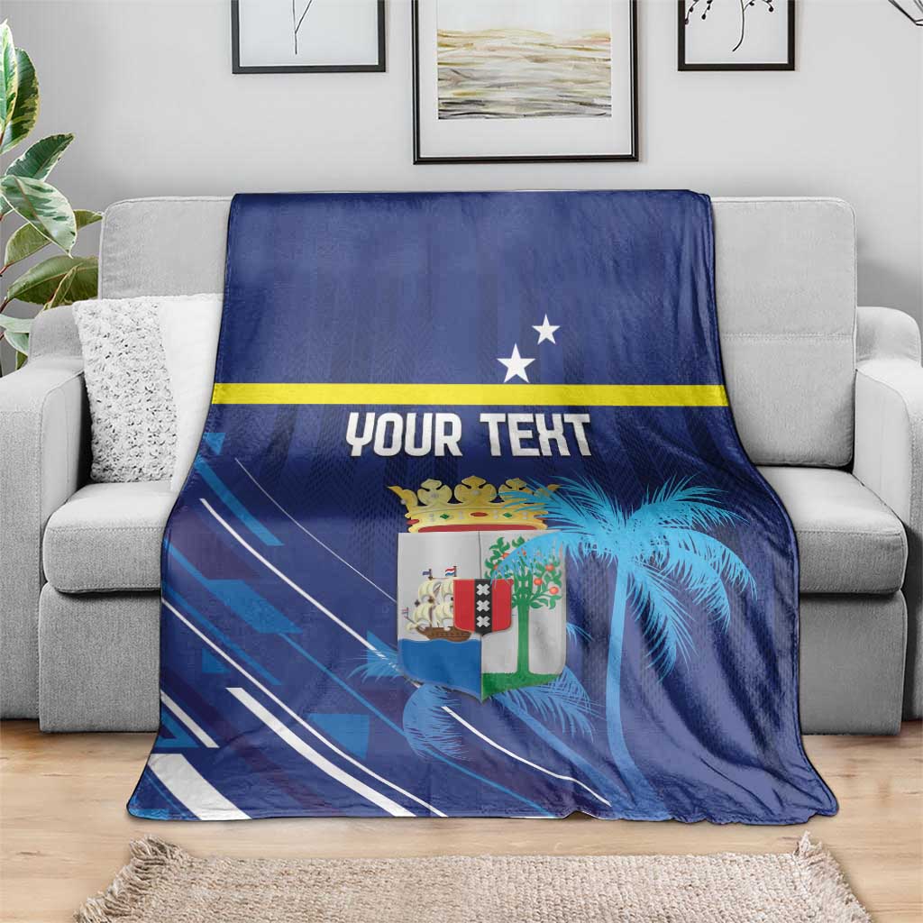 Personalized Curacao Flag Day Blanket Dia di Bandera