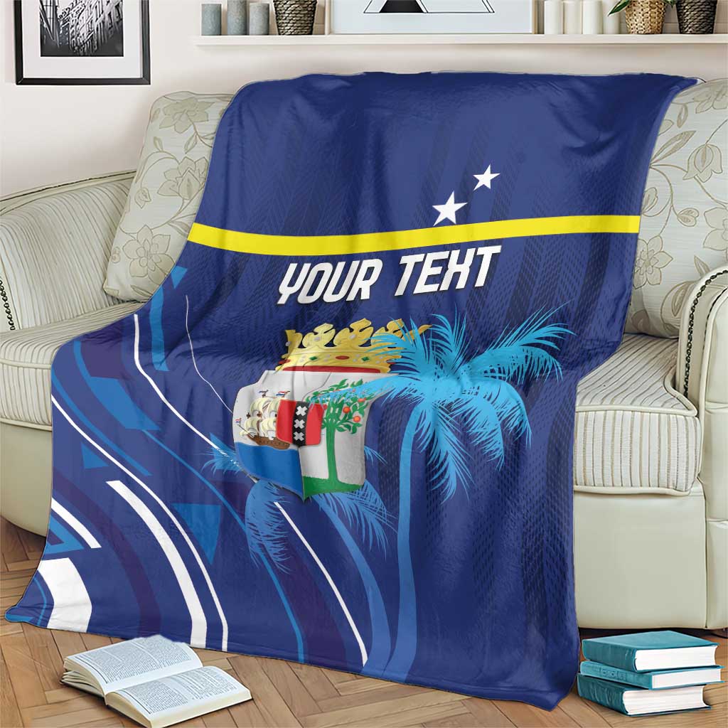 Personalized Curacao Flag Day Blanket Dia di Bandera