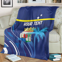 Personalized Curacao Flag Day Blanket Dia di Bandera