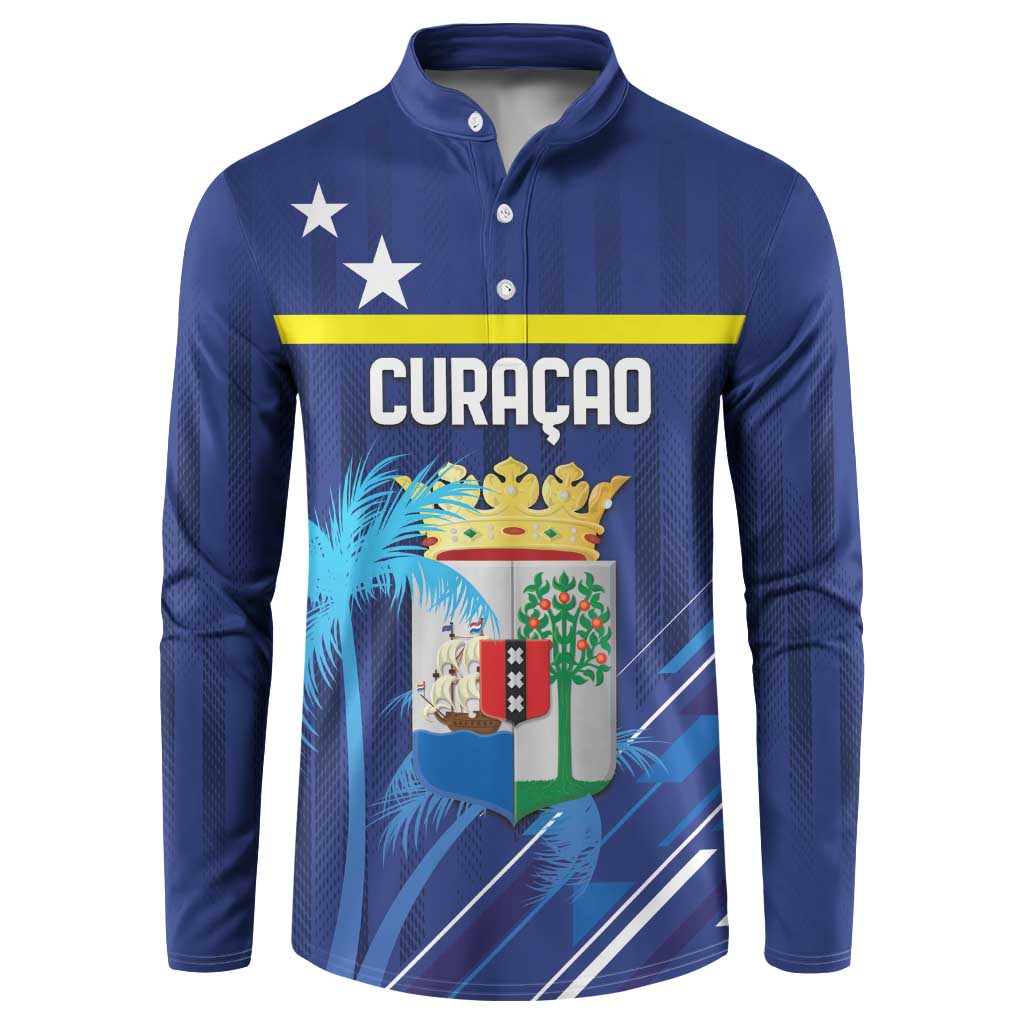 Personalized Curacao Flag Day Button Sweatshirt Dia di Bandera