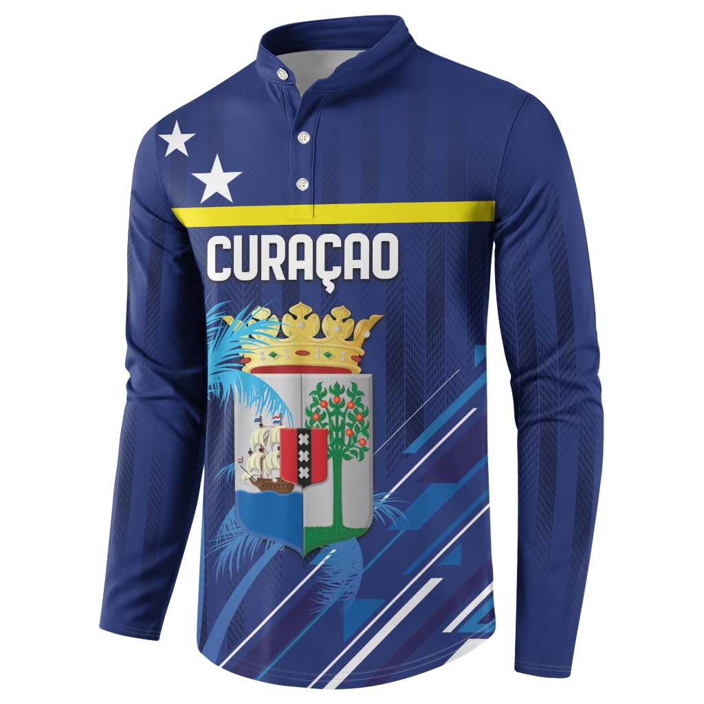 Personalized Curacao Flag Day Button Sweatshirt Dia di Bandera