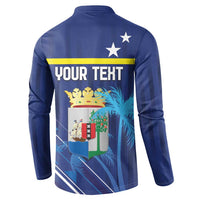 Personalized Curacao Flag Day Button Sweatshirt Dia di Bandera