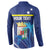 Personalized Curacao Flag Day Button Sweatshirt Dia di Bandera