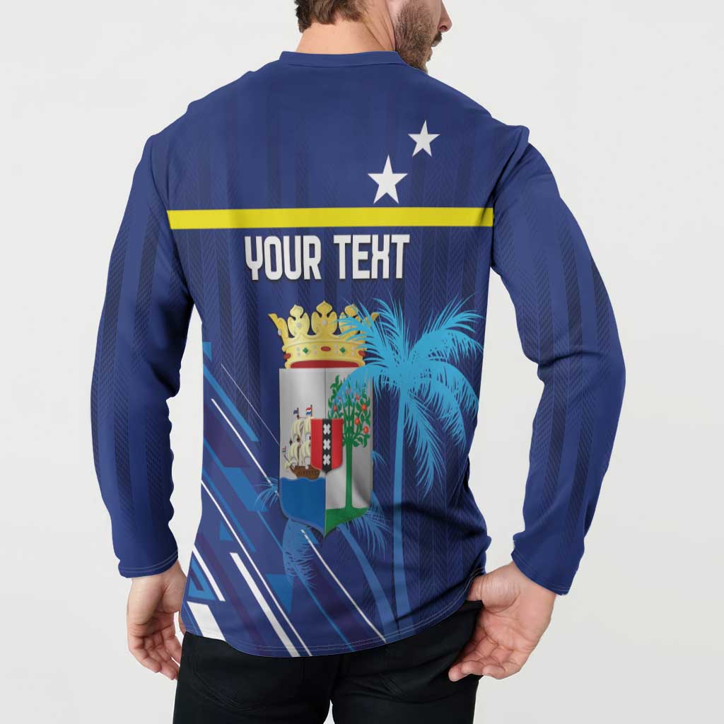 Personalized Curacao Flag Day Button Sweatshirt Dia di Bandera