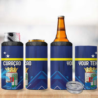 Personalized Curacao Flag Day 4 in 1 Can Cooler Tumbler Dia di Bandera