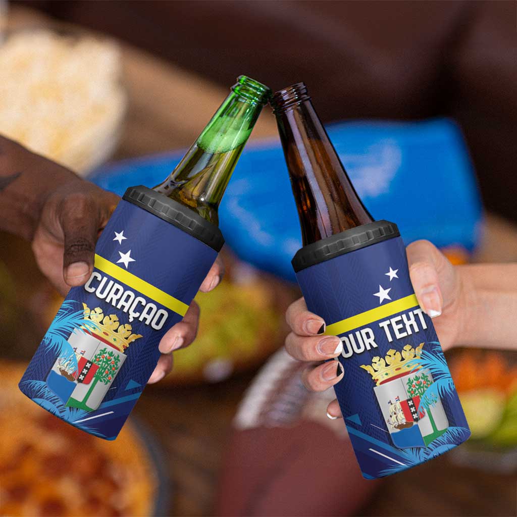 Personalized Curacao Flag Day 4 in 1 Can Cooler Tumbler Dia di Bandera