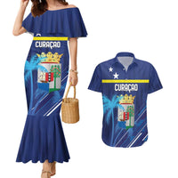 Personalized Curacao Flag Day Couples Matching Mermaid Dress and Hawaiian Shirt Dia di Bandera