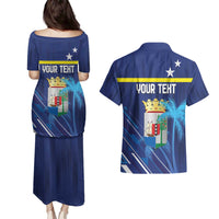 Personalized Curacao Flag Day Couples Matching Puletasi and Hawaiian Shirt Dia di Bandera