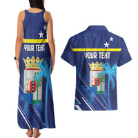 Personalized Curacao Flag Day Couples Matching Tank Maxi Dress and Hawaiian Shirt Dia di Bandera