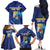 Personalized Curacao Flag Day Family Matching Off The Shoulder Long Sleeve Dress and Hawaiian Shirt Dia di Bandera