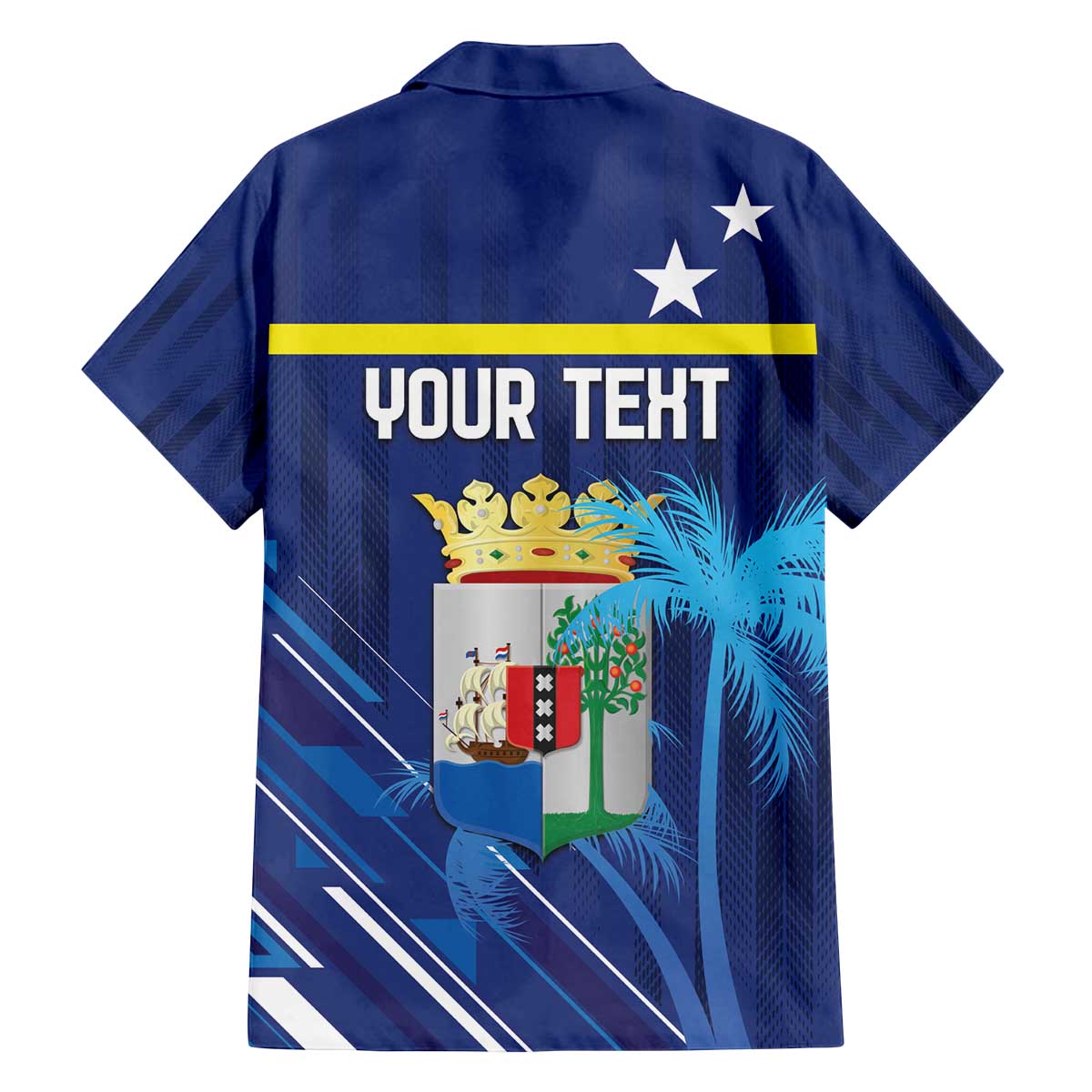 Personalized Curacao Flag Day Family Matching Off The Shoulder Long Sleeve Dress and Hawaiian Shirt Dia di Bandera