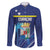Personalized Curacao Flag Day Family Matching Off The Shoulder Long Sleeve Dress and Hawaiian Shirt Dia di Bandera