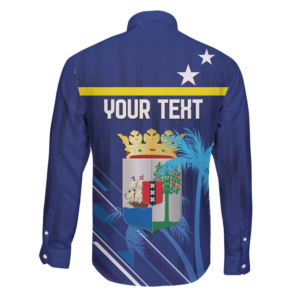 Personalized Curacao Flag Day Family Matching Off The Shoulder Long Sleeve Dress and Hawaiian Shirt Dia di Bandera