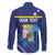 Personalized Curacao Flag Day Family Matching Off The Shoulder Long Sleeve Dress and Hawaiian Shirt Dia di Bandera