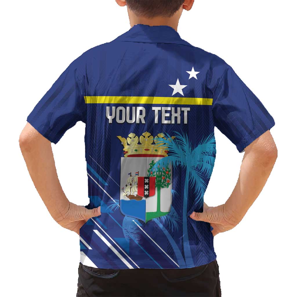 Personalized Curacao Flag Day Family Matching Off Shoulder Maxi Dress and Hawaiian Shirt Dia di Bandera