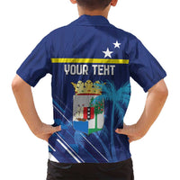 Personalized Curacao Flag Day Family Matching Off Shoulder Maxi Dress and Hawaiian Shirt Dia di Bandera