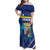 Personalized Curacao Flag Day Family Matching Off Shoulder Maxi Dress and Hawaiian Shirt Dia di Bandera