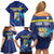 Personalized Curacao Flag Day Family Matching Off Shoulder Short Dress and Hawaiian Shirt Dia di Bandera