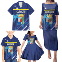 Personalized Curacao Flag Day Family Matching Puletasi and Hawaiian Shirt Dia di Bandera
