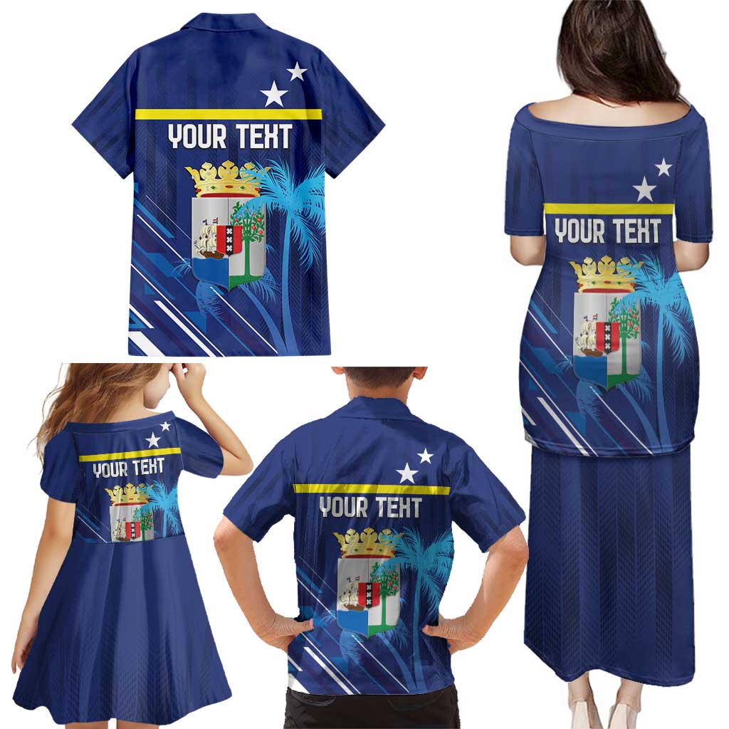 Personalized Curacao Flag Day Family Matching Puletasi and Hawaiian Shirt Dia di Bandera