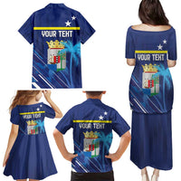 Personalized Curacao Flag Day Family Matching Puletasi and Hawaiian Shirt Dia di Bandera