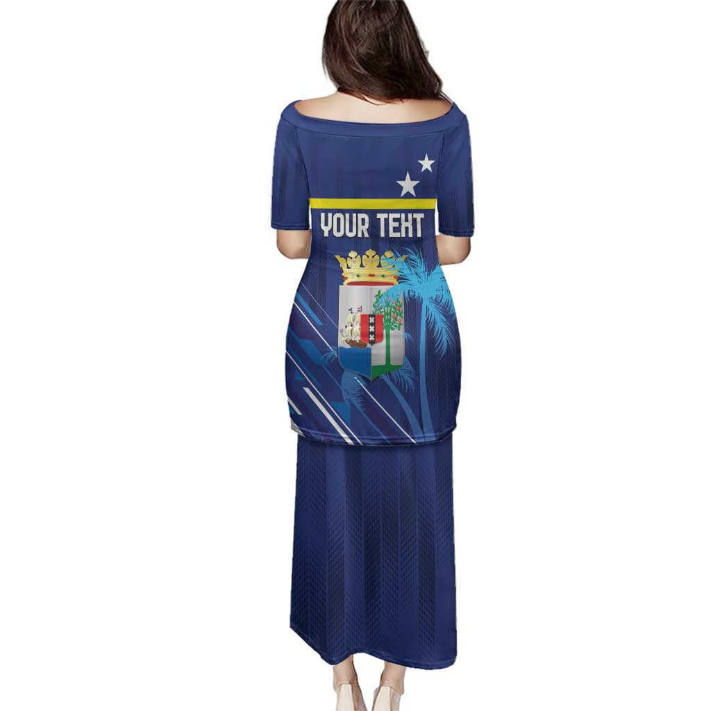 Personalized Curacao Flag Day Family Matching Puletasi and Hawaiian Shirt Dia di Bandera