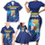 Personalized Curacao Flag Day Family Matching Short Sleeve Bodycon Dress and Hawaiian Shirt Dia di Bandera