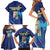 Personalized Curacao Flag Day Family Matching Short Sleeve Bodycon Dress and Hawaiian Shirt Dia di Bandera