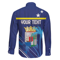Personalized Curacao Flag Day Family Matching Short Sleeve Bodycon Dress and Hawaiian Shirt Dia di Bandera