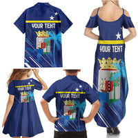 Personalized Curacao Flag Day Family Matching Summer Maxi Dress and Hawaiian Shirt Dia di Bandera