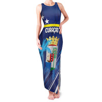 Personalized Curacao Flag Day Family Matching Tank Maxi Dress and Hawaiian Shirt Dia di Bandera