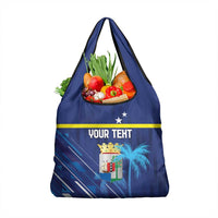 Personalized Curacao Flag Day Grocery Bag Dia di Bandera